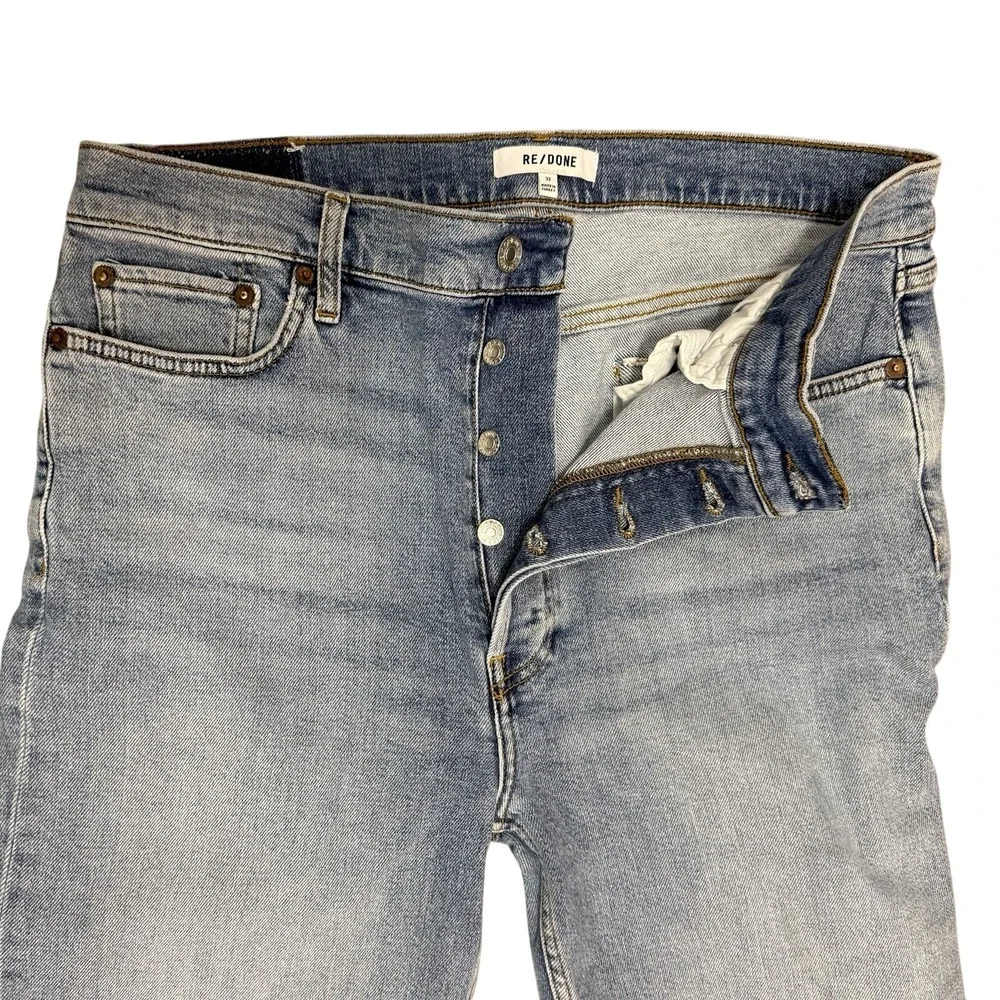 Re/done Jeans‎ Womens Straight High Rise 70s Stove Pipe 32 x 27 Ankle Button Fly